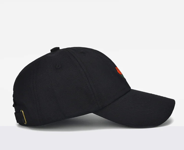 Baseball Cap with Rose Design