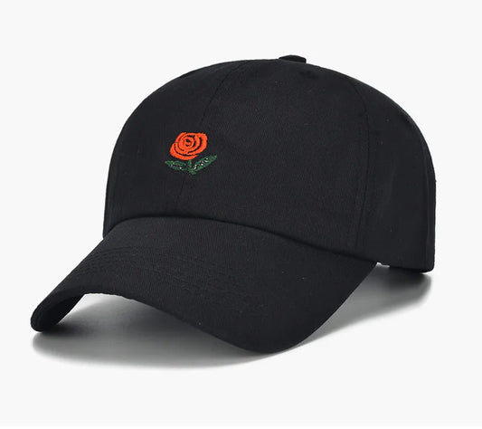 Baseball Cap with Rose Design