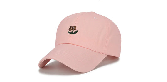 Baseball Cap with Rose Design