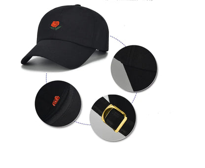 Baseball Cap with Rose Design